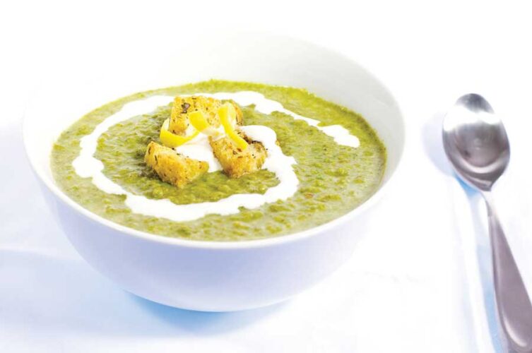 Lemony Asparagus Soup With Tarragon Croutons Recipe